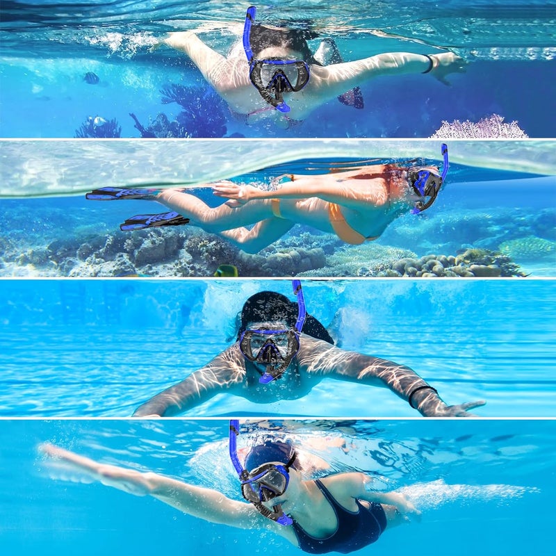 SOLAVA Snorkeling Gear for Adults, Snorkel Set Scuba Diving mask Dry-Top, Adult Swimming Goggles with Nose Cover, HD Tempered Glass Panoramic Anti-Leak Anti-Fog - Image 5